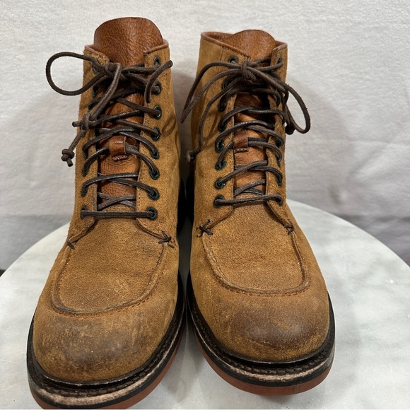 Frye Wallace brown suede lace up boot leather distressed - Picture 8 of 15